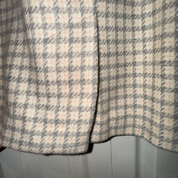 Classic Norton McNaughton Houndstooth 50% wool Skirt Cream-Gray-Pink Sz 14. - Picture 4 of 7